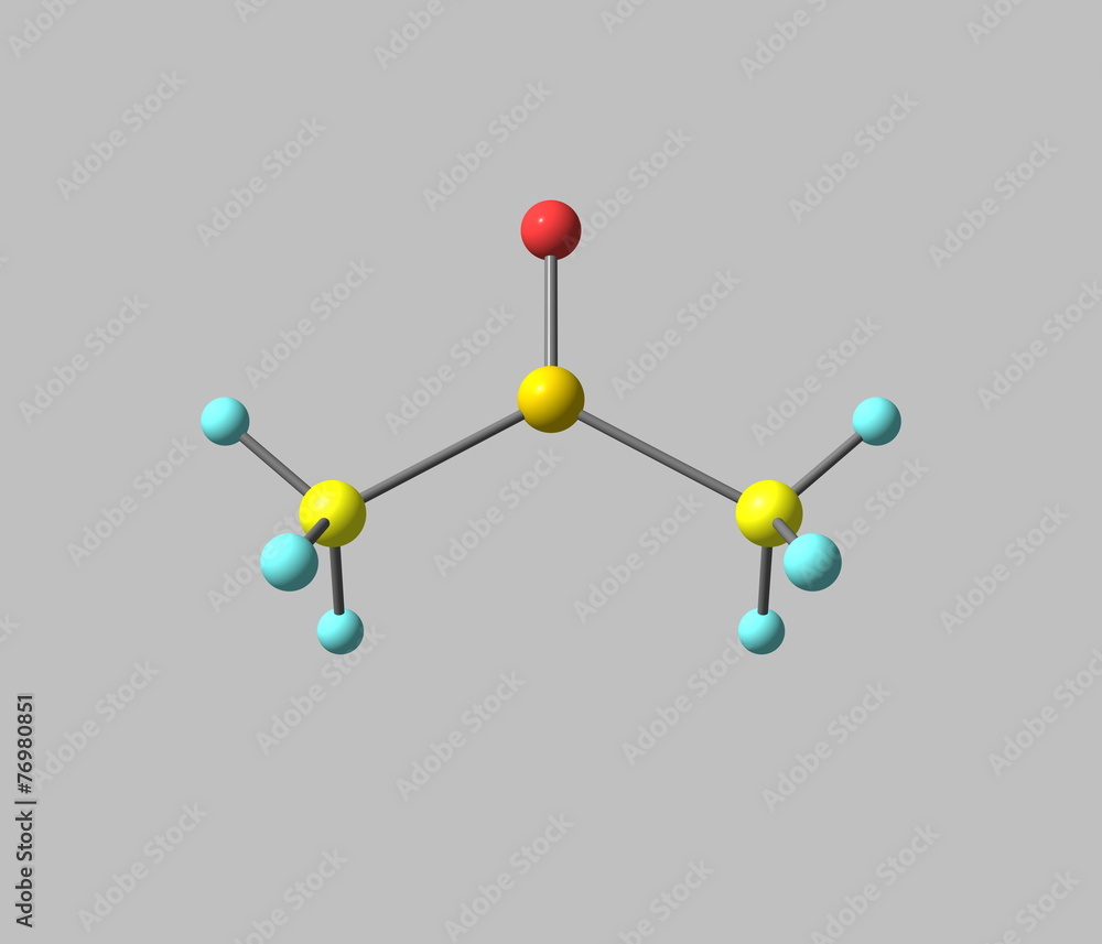 Dimethyl sulfoxide molecule isolated on grey Dimethyl sulfoxide molecule isolated on grey