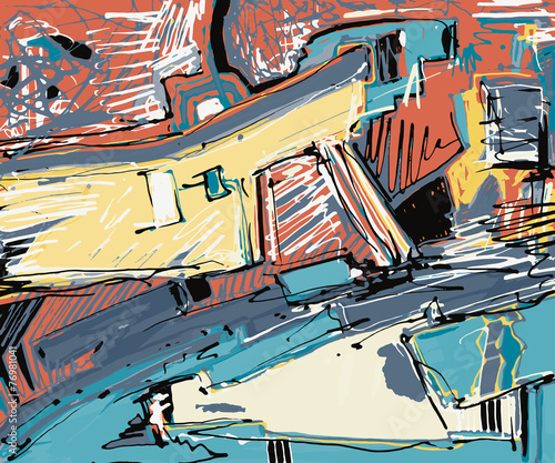 original illustration of abstract art digital painting