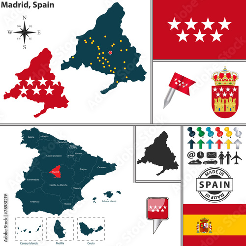 Map of Madrid, Spain