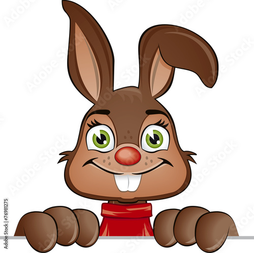Osterhase stützt sich auf