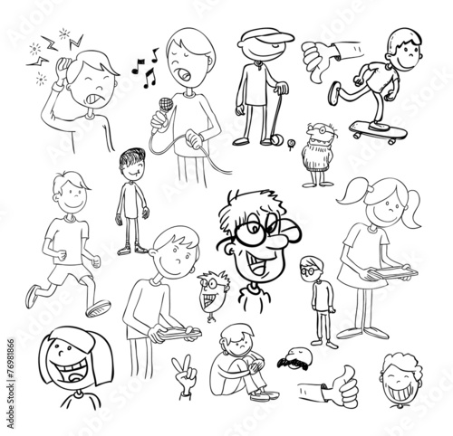 set of funny cartoons, Vector illustration.