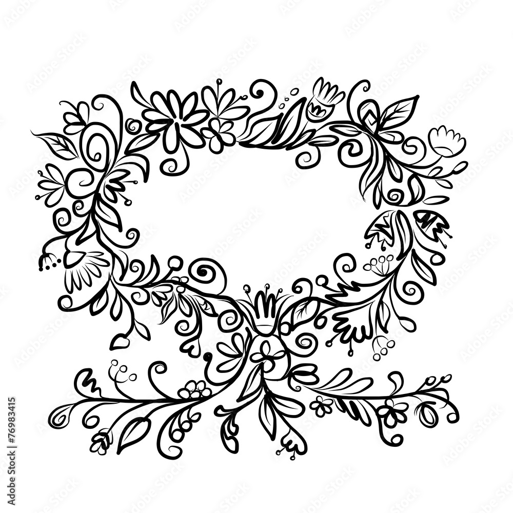 Floral tree with frame for your text Floral tree with frame for your text