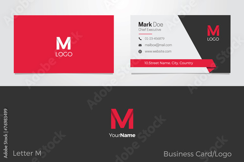 M Letter Logo Corporate Business card