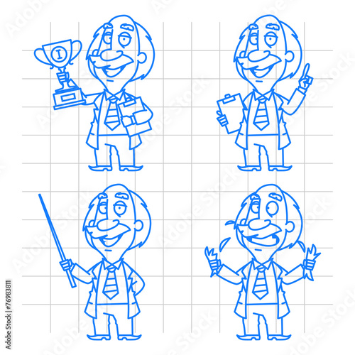 Professor doodle concept set 1
