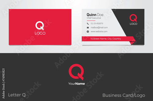Q Letter Logo Corporate Business card