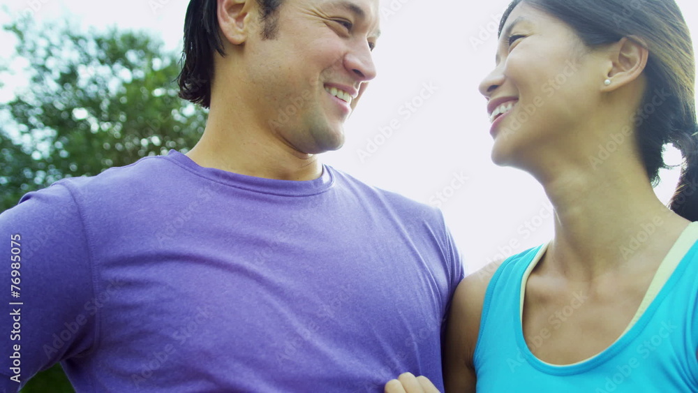 Attractive Ethnic Couple Outdoors Close Up Attractive Ethnic Couple Outdoors Close Up