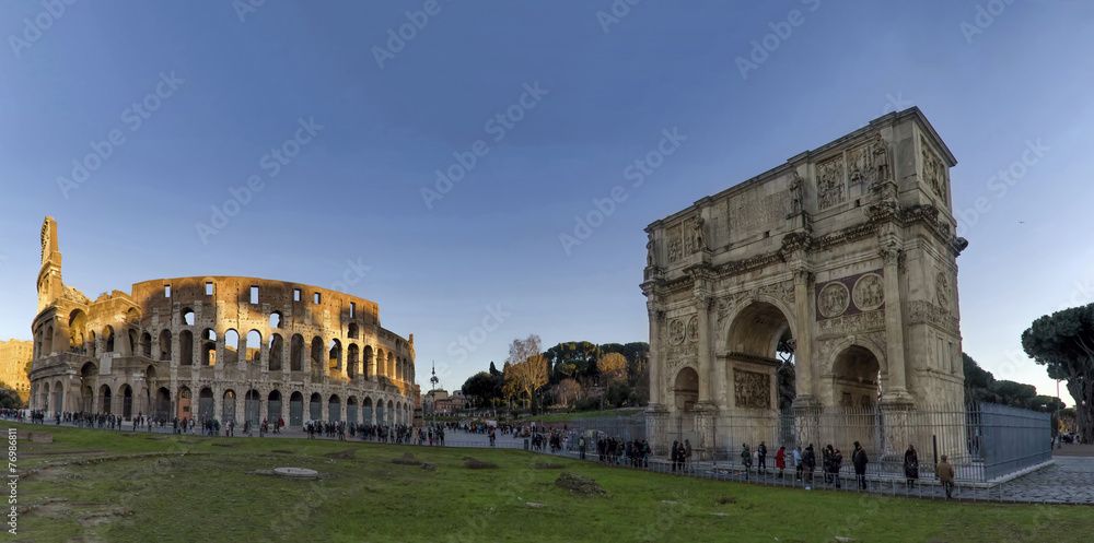arch costantino colosseum rome arena italy