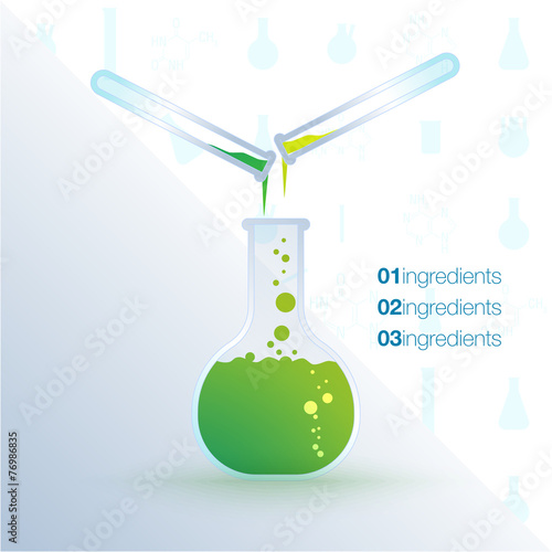 Flyer with test tubes and formulas