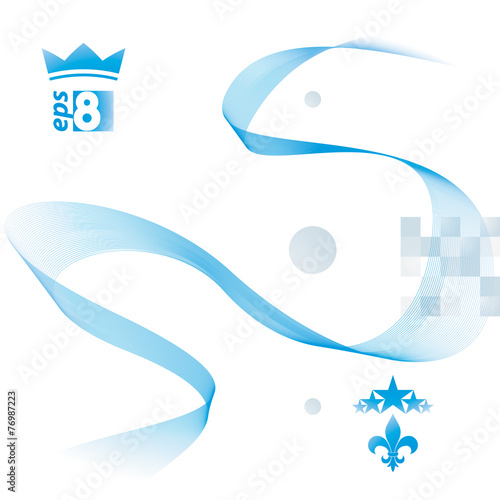 Dimensional flowing stripy ribbon, dreamy futuristic background