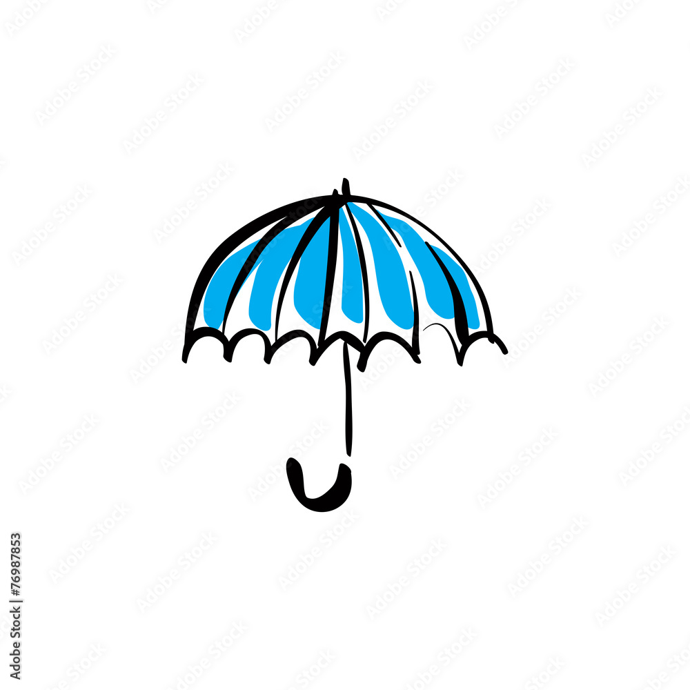 Illustrated vector open umbrella on white background. Illustrated vector open umbrella on white background.