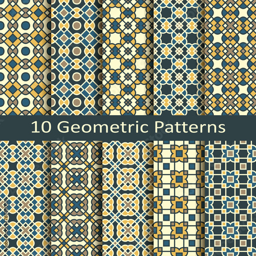 set of ten geometric patterns