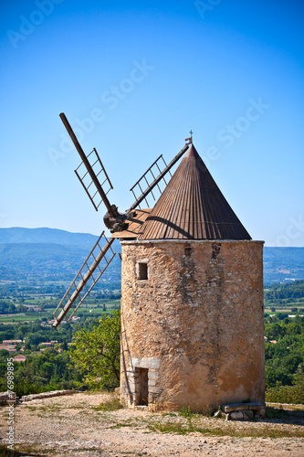 Old stone windmill in Provence, France