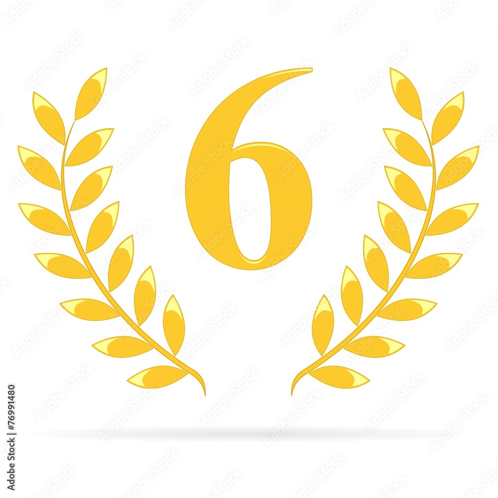 Lauriers 6 gold sur fond blanc Lauriers 6 gold sur fond blanc
