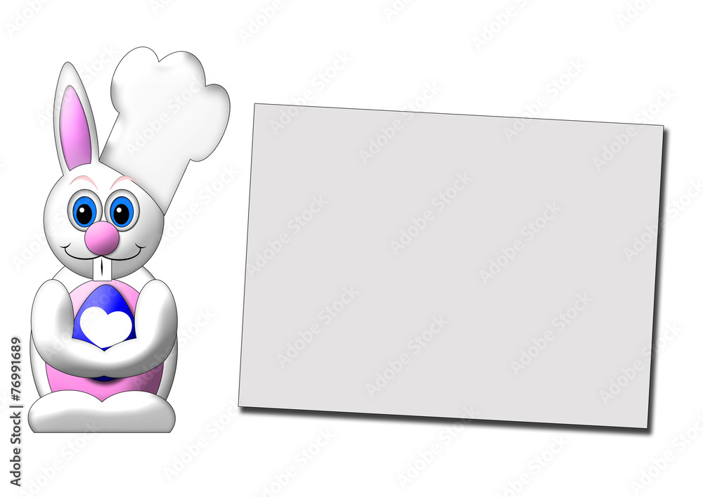 Obraz premium Hase - Rezept - Zettel - Osterhase