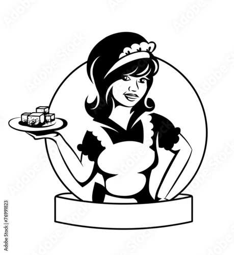 Waitress with a dish