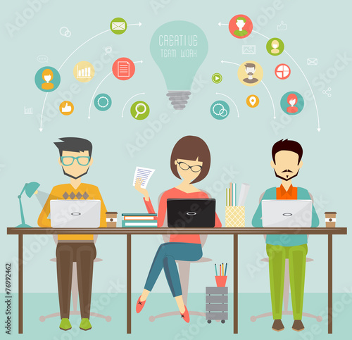 concept of the coworking center, business meeting