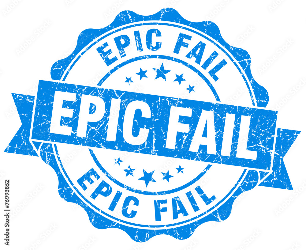 Fototapeta premium excellent blue grunge seal isolated on white