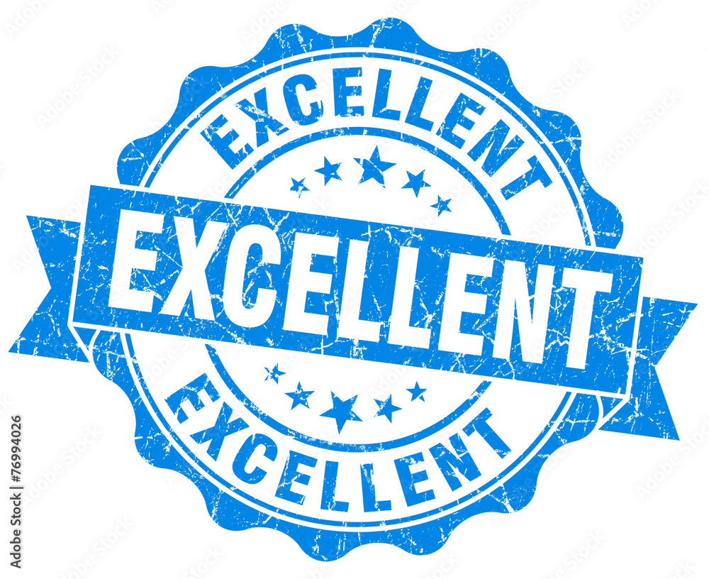 Fototapeta premium excellent blue grunge seal isolated on white