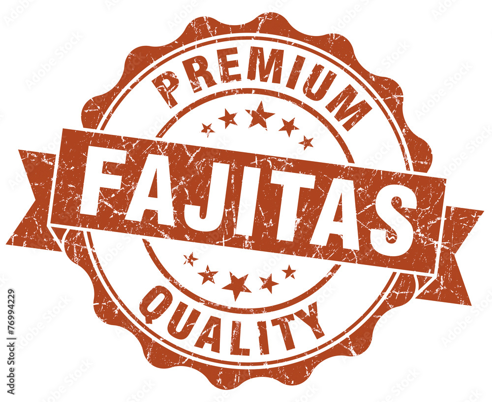 fajitas brown grunge seal isolated on white fajitas brown grunge seal isolated on white