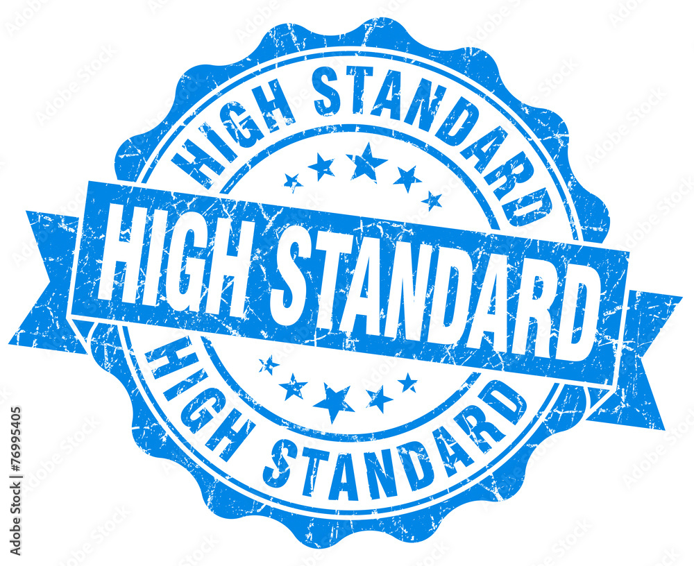 Fototapeta premium high standard blue grunge seal isolated on white