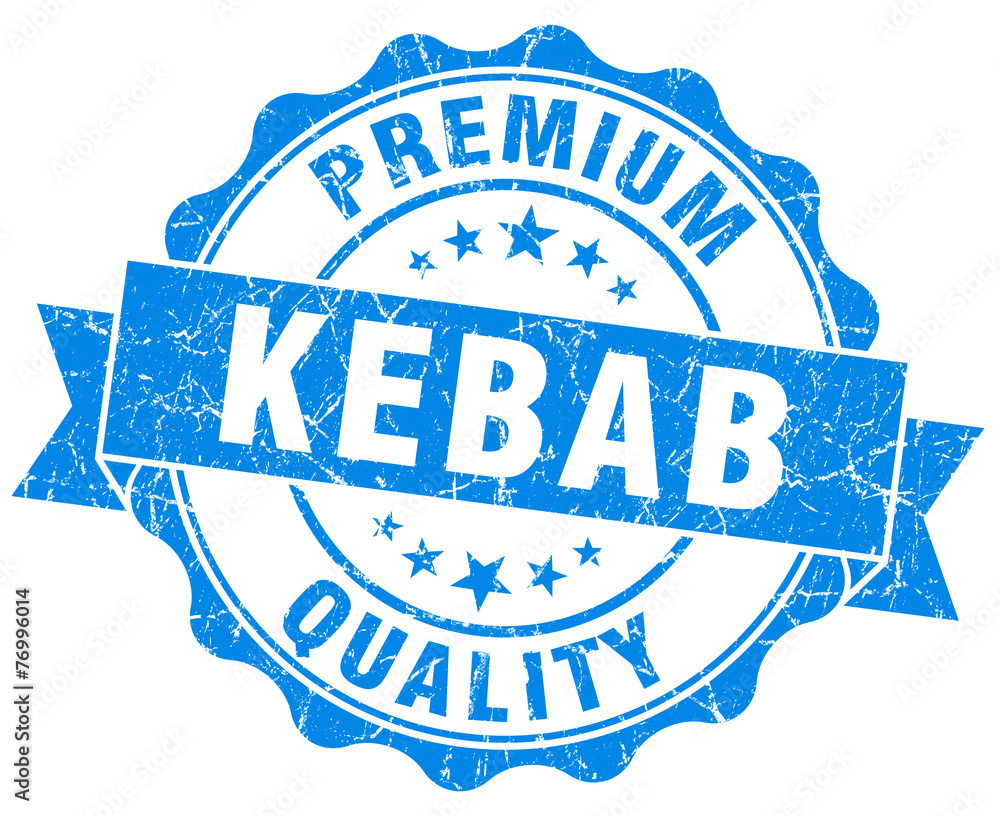 Fototapeta premium kebab blue grunge seal isolated on white