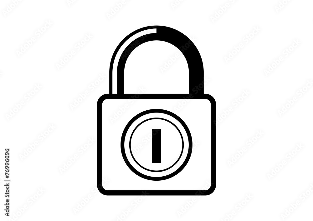Padlock vector icon on white background Padlock vector icon on white background