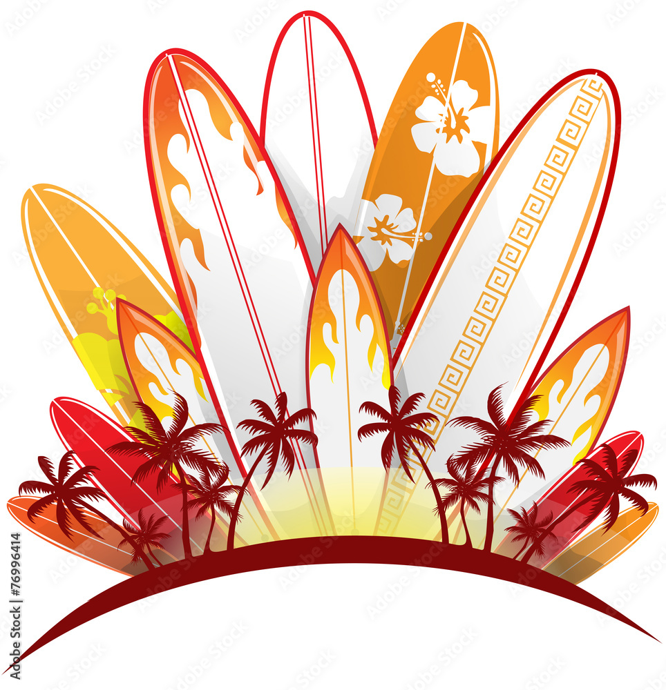 surfboard set background isolated on white surfboard set background isolated on white