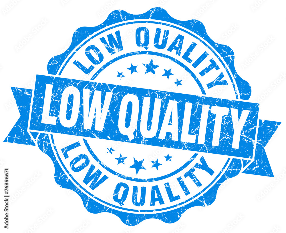 Fototapeta premium low quality blue grunge seal isolated on white