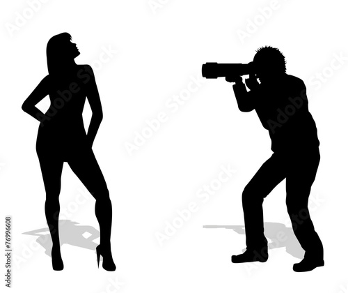 silhouette di fotografo con modella