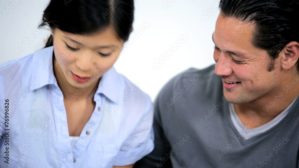 Ethnic Couple Home Laptop Successful Financial Planning Ethnic Couple Home Laptop Successful Financial Planning