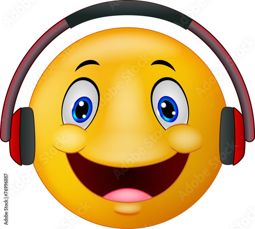 Emoticon with headphones