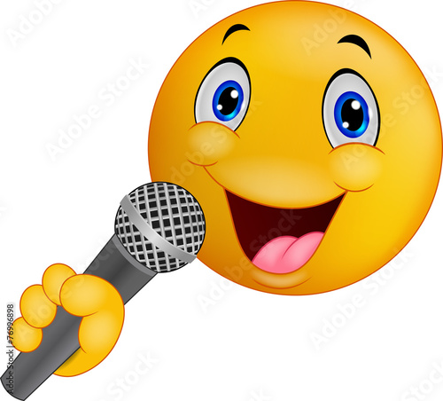 Emoticon smiley singing