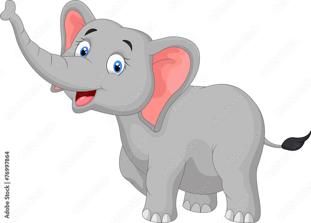 Happy elephant cartoon