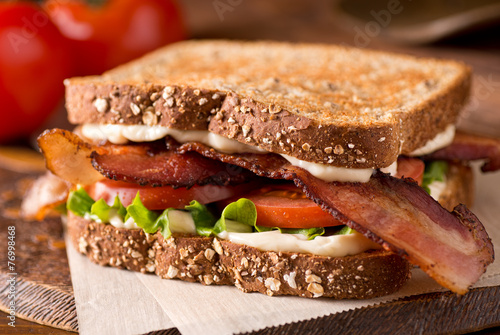 Bacon, Lettuce, and Tomato BLT Sandwich
