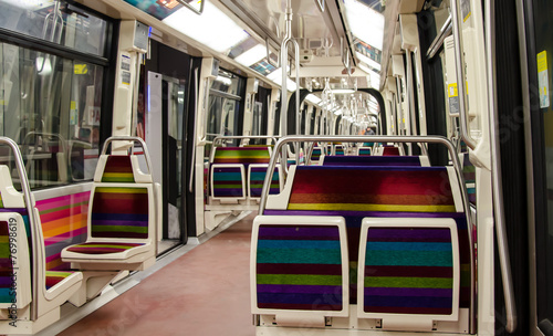 Interior of subway train © thodonal