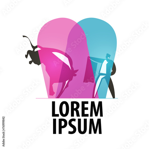 bullfighting logo design template. matador or  bullfight icon.