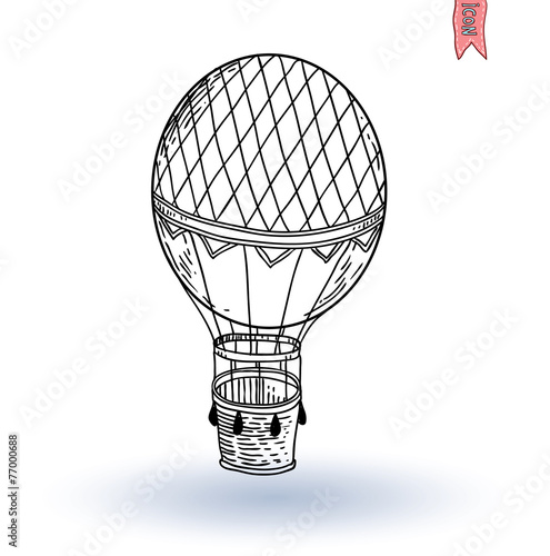 Steampunk vintage hot air balloon