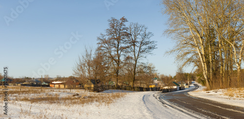 Winter landscape in Ukrainian rural area - Poltavsk region photo