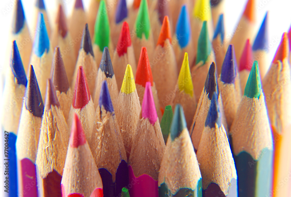 Color pencils, view macro Color pencils, view macro