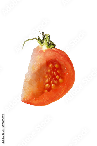Tomato segment on white