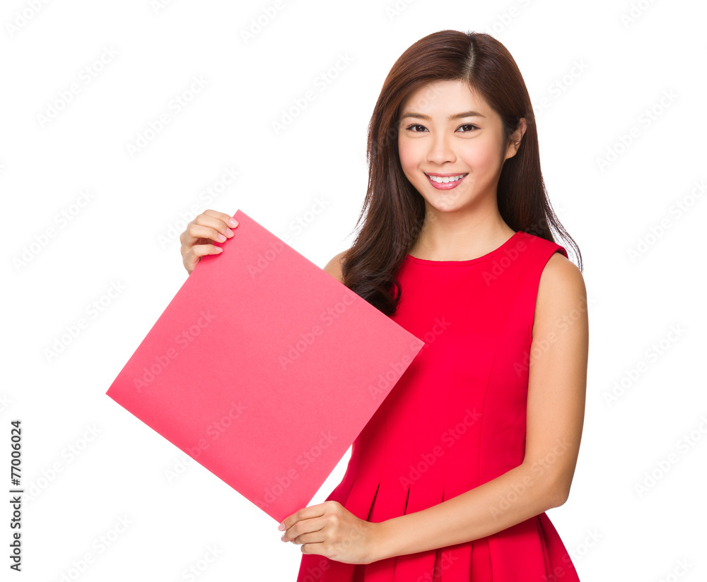 Woman hold with blank Fai chun Woman hold with blank Fai chun