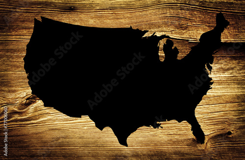 Wooden Black Map