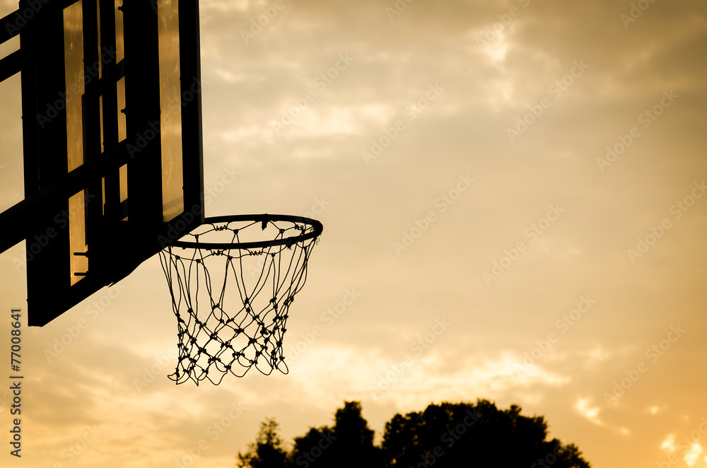 silhouette of a basketball hoop