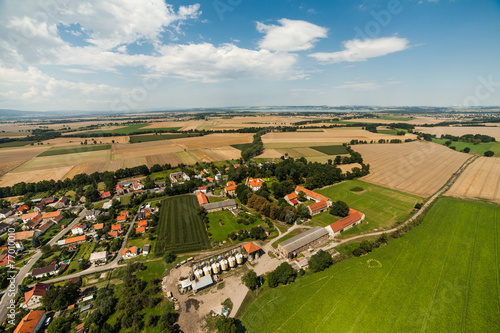 aerial view of Piotrowice Nyskie  village near Otmuchow town in