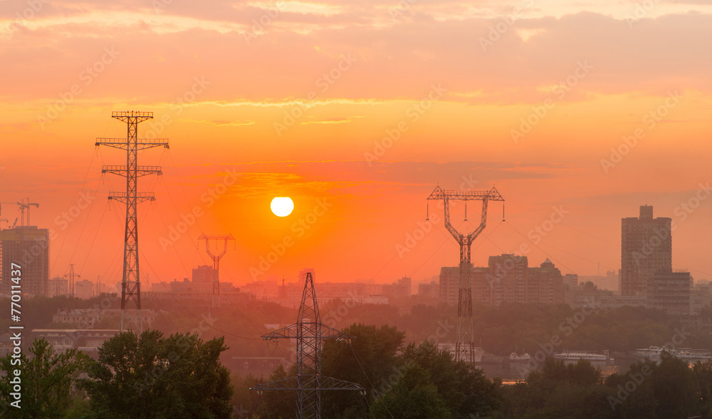 Obraz premium urban sunset