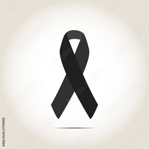 The symbolic ribbon on a gray background with shadow