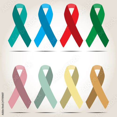 Set of colored ribbons symbolic