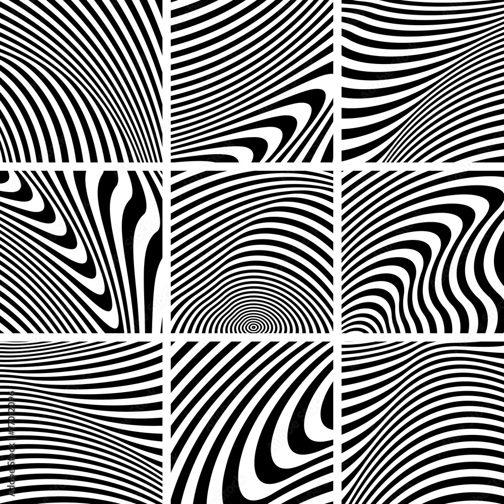 Set of textures in zebra pattern design.