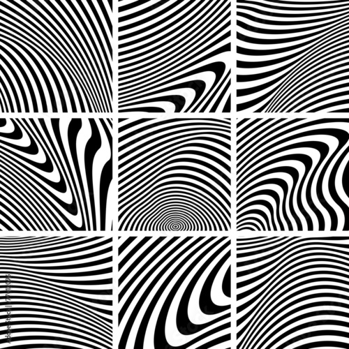 Set of textures in zebra pattern design.