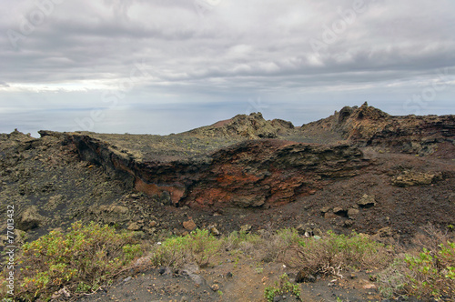 La Palma volcanic lava black stones in Canary Islands